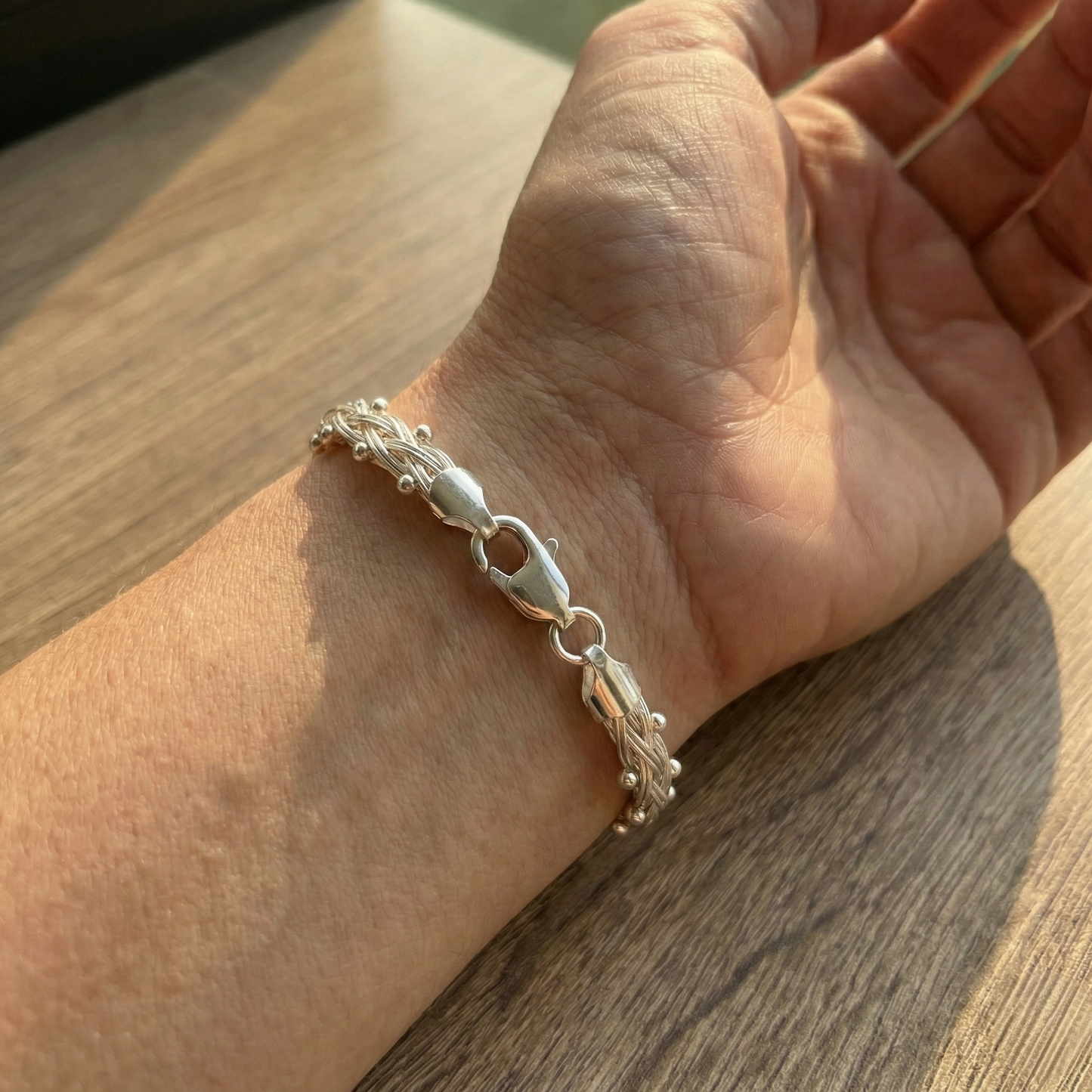 Handwoven Silver Kazaziye Bead Detail Bracelet