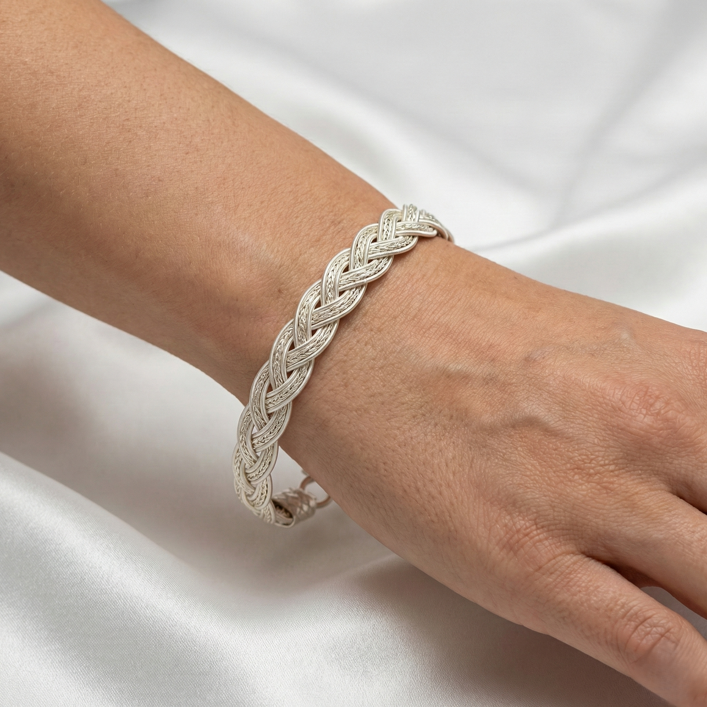 Handwoven 925 Sterling Silver Kazaziye Filigree Braided Bracelet