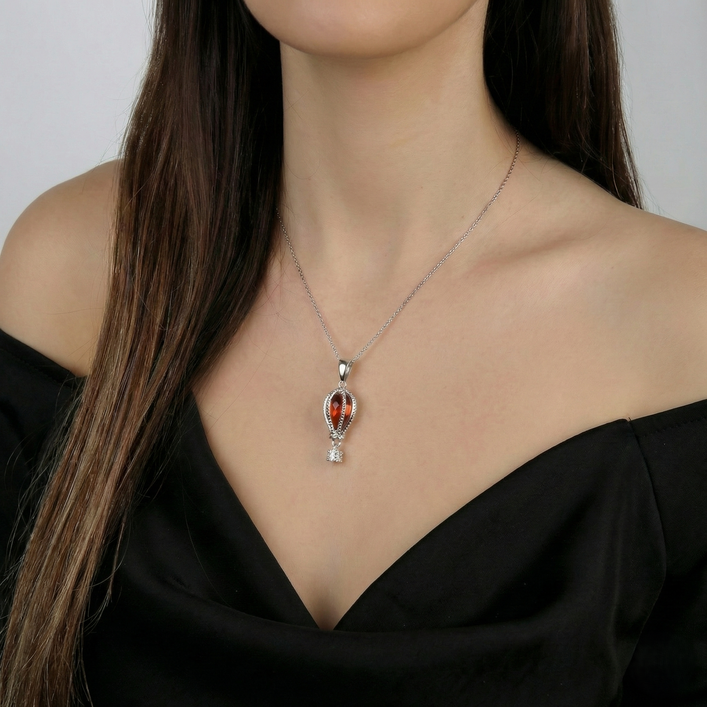 Color Changing Zultanite Necklace – 925 Sterling Silver Hot Air Balloon Pendant