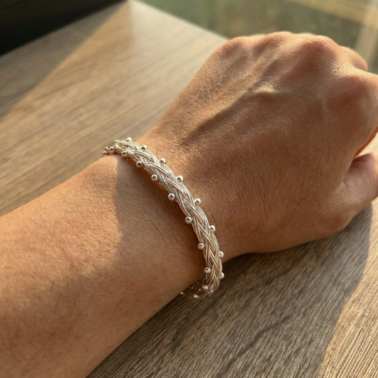 Handwoven Silver Kazaziye Bead Detail Bracelet